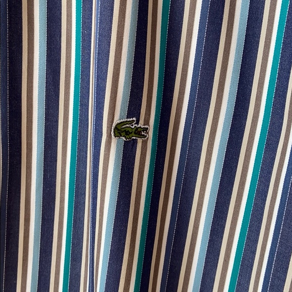 Lacoste Regular Fit Stripe Button Up Shirt - Picture 3 of 9